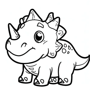 Página para Colorir Adorável Tricerátopo