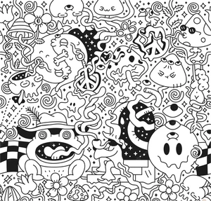 Página para Colorir Psicodélico Fantástico