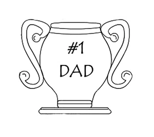Página para Colorir Troféu de Campeão do Dia dos Pais