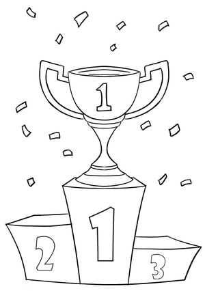 Página para Colorir Página para Colorir de Troféu para Imprimir Grátis