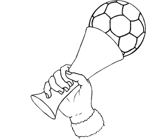 Página para Colorir Mão Segurando Troféu