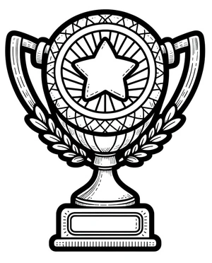 Página para Colorir Página para Colorir de Troféu para Imprimir