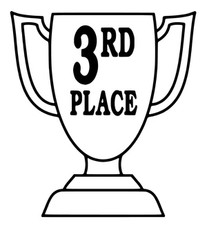 Página para Colorir Troféu de Terceiro Lugar