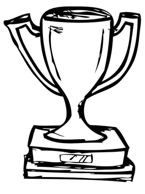 Página para Colorir Modelo de Desenho de Troféu