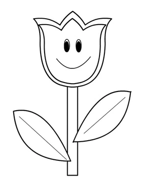 Página para Colorir Tulipa Adorável