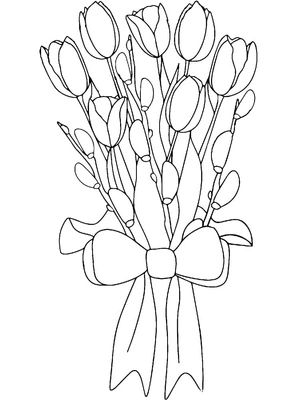 Página para Colorir Tulipas Encantadoras