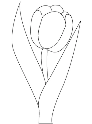 Página para Colorir Tulipa Simples