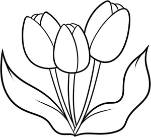 Página para Colorir Tulipas Simples