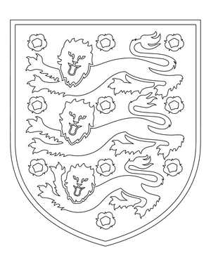 Página para Colorir Inglaterra Euro 2024