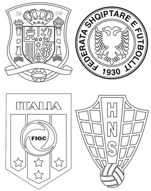 Página para Colorir Grupo B do torneio UEFA Euro 2024