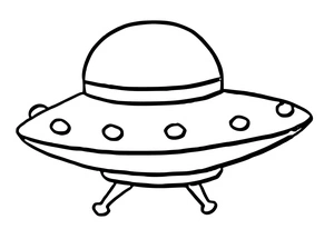 Página para Colorir Nave Espacial Alienígena Adorável