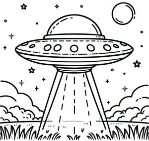 Página para Colorir Foto da Nave Espacial Alienígena