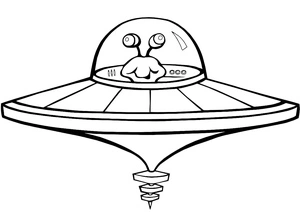 Página para Colorir Alienígena OVNI no Espaço