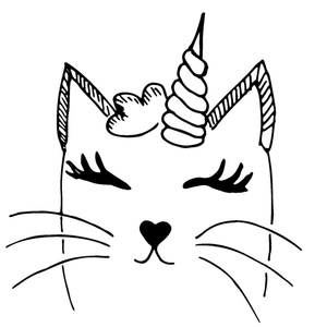Rosto de Gato Unicórnio