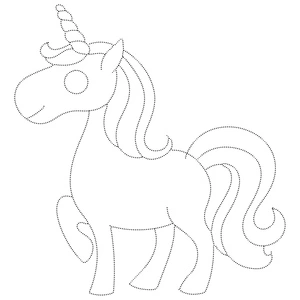 Página para Colorir Página de Colorir e Traçar Unicórnio