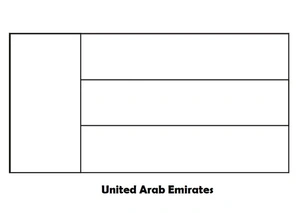 Página para Colorir Página para Colorir Imprimível da Bandeira dos Emirados Árabes Unidos