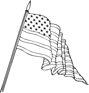 Página para Colorir Bandeira Americana