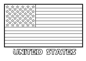 Página para Colorir Página para Colorir da Bandeira Nacional dos Estados Unidos