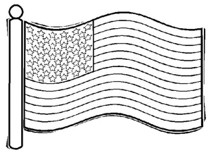 Página para Colorir Bandeira dos Estados Unidos
