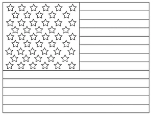 Página para Colorir Bandeira dos Estados Unidos