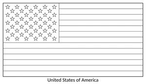 Página para Colorir Bandeira Nacional dos Estados Unidos