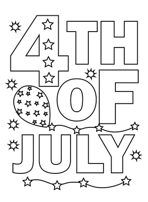 Página para Colorir Felicidade Grátis do Quatro de Julho