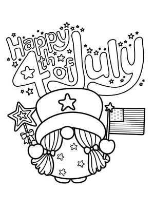 Página para Colorir Página para Colorir Gratuita e Imprimível do Feliz 4 de Julho