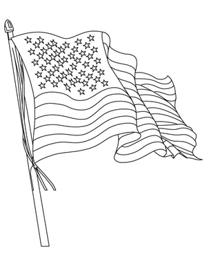 Página para Colorir da Bandeira Americana