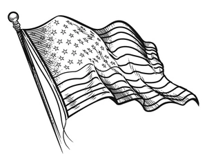 Página para Colorir Página para Colorir da Bandeira Americana