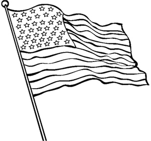Página para Colorir da Bandeira dos EUA