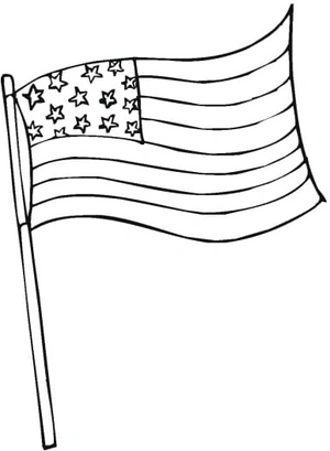 Página para Colorir Imagem da bandeira dos Estados Unidos