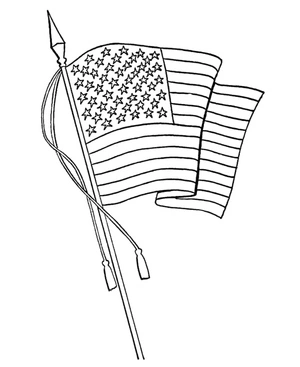Página para Colorir Página para Colorir da Bandeira Americana para Imprimir
