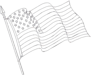 Página para Colorir da Bandeira Americana Grátis para Imprimir