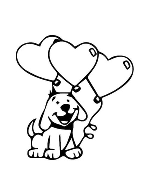 Cachorro do Dia dos Namorados com Balões