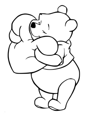 Ursinho Pooh com um Coração no Dia dos Namorados
