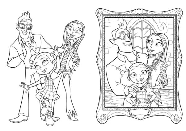 Página para Colorir Retrato de Família Memorável