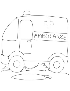Página para Colorir: Ambulância - Um Veículo Útil