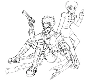 Página para Colorir Página para Colorir Vash e Amor