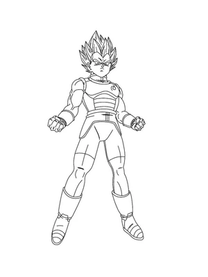 Página para Colorir Vegeta Incrível
