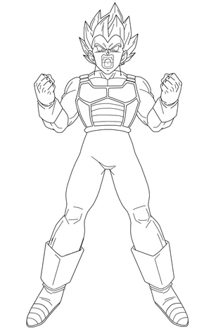Página para Colorir Personagem de Dragon Ball chamado Vegeta