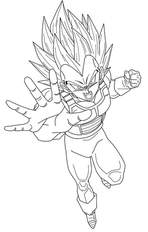 Página para Colorir Vegeta de Dragon Ball