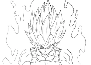 Página para Colorir Personagem de Dragon Ball Super, Vegeta