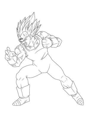 Página para Colorir Vegeta Extremamente Furioso