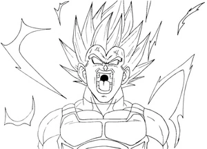 Página para Colorir Vegeta Furioso