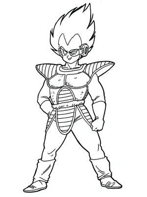 Página para Colorir Vegeta Feliz