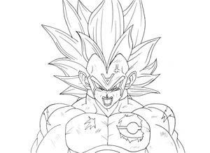 Página para Colorir Incrível Vegeta