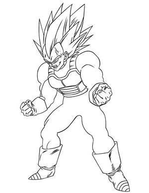Página para Colorir Poderoso Saiyajin Vegeta