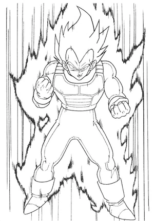 Página para Colorir Vegeta Poderoso