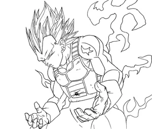 Página para Colorir Poder de Vegeta