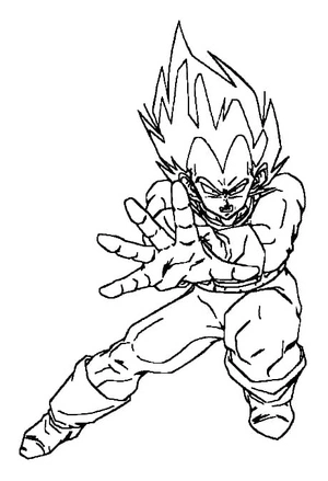 Página para Colorir Super Saiyajin 2 Vegeta